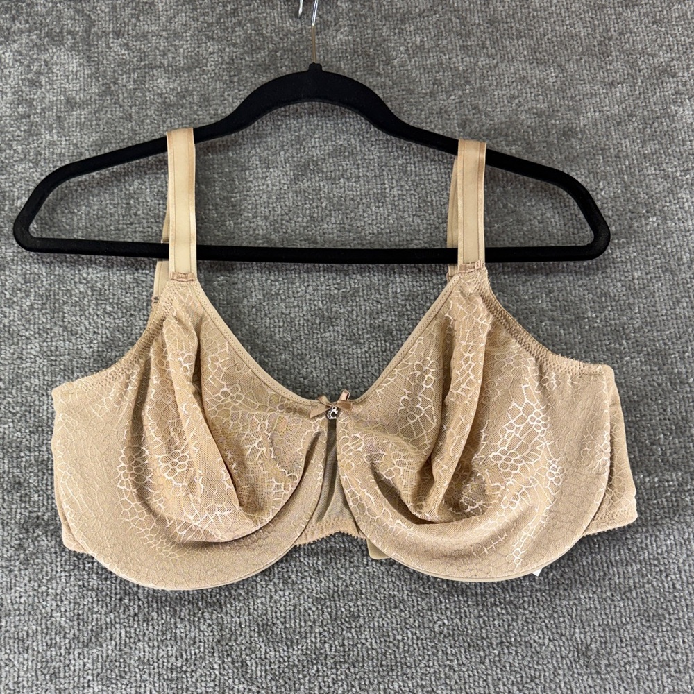 Chantelle Beige TanLace Bra 38H 38 H Underwire No Padding - Picture 1 of 10